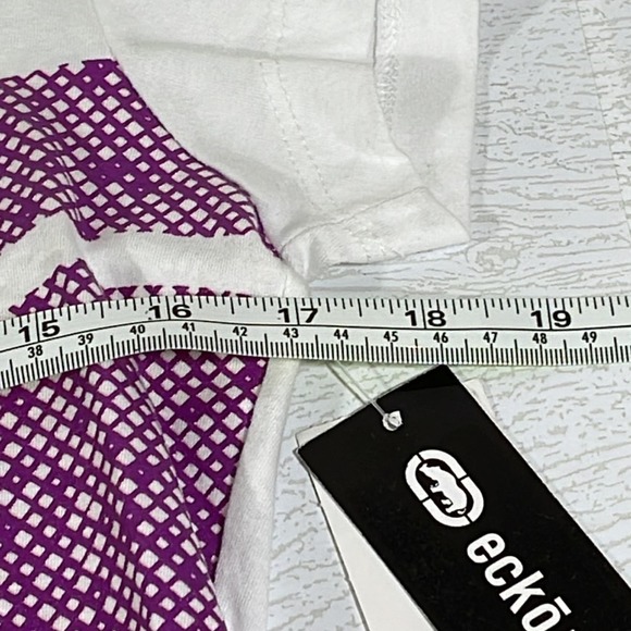 ECKO RED Woman’s White and Purple T-Shirt Size Medium - Picture 5 of 7